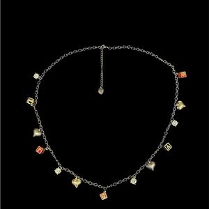 Betsey Johnson Gold and Red Charm Necklace